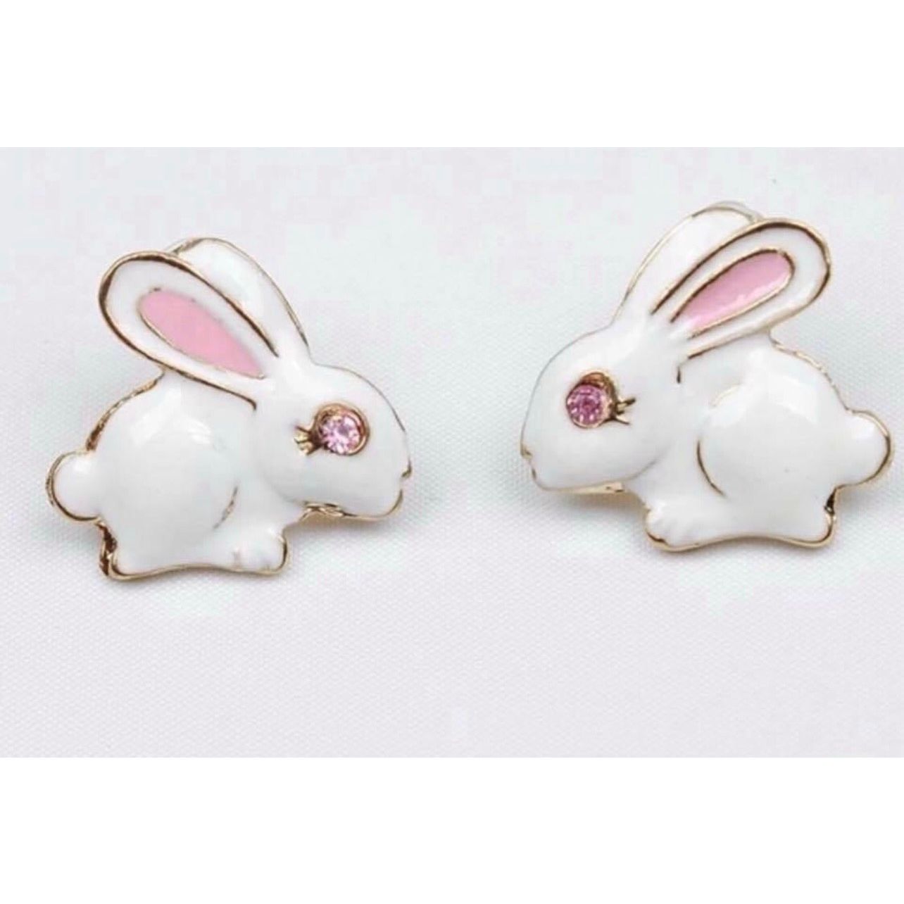 Brand New Boutique Womens Girls Easter Bunny Enamel Girls Stud Earrings